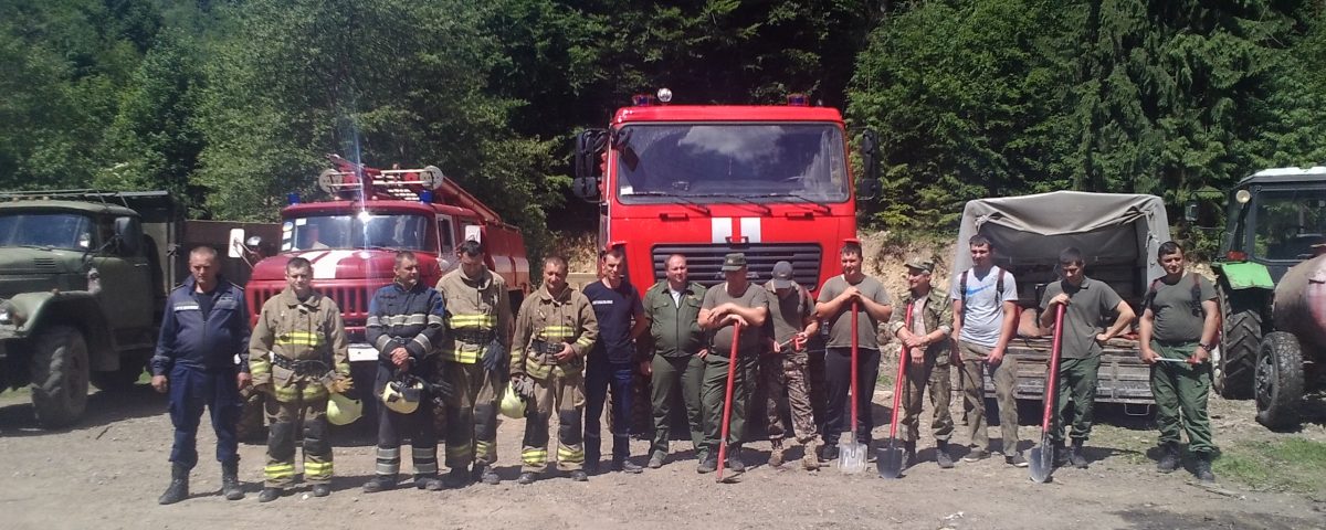 На Міжгірщині лісівники та рятувальники «гасили» пожежу (ФОТО)