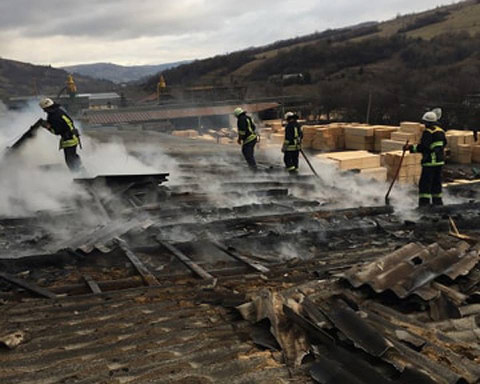 Масштабна пожежа на Закарпатті: у Нижніх Воротах горів цех (ФОТО)