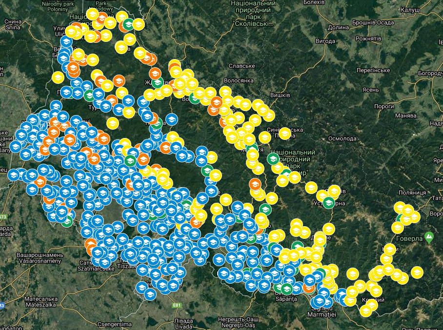 Відтепер можна переглянути інформацію онлайн про всі заклади освіти Закарпаття