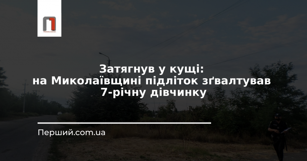 Затягнув у кущі: на Миколаївщині підліток зґвалтував 7-річну дівчинку