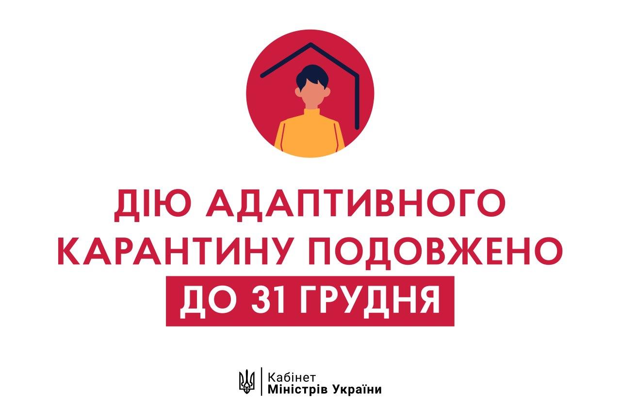 Адаптивний карантин в Україні продовжили до кінця 2020 року